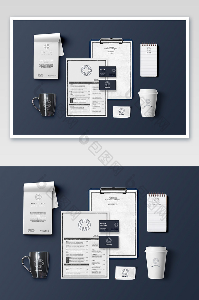 咖啡厅奶茶餐厅包装品牌设计企业vi样机