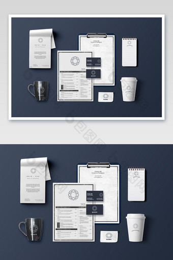 咖啡厅奶茶餐厅包装品牌设计企业vi样机图片
