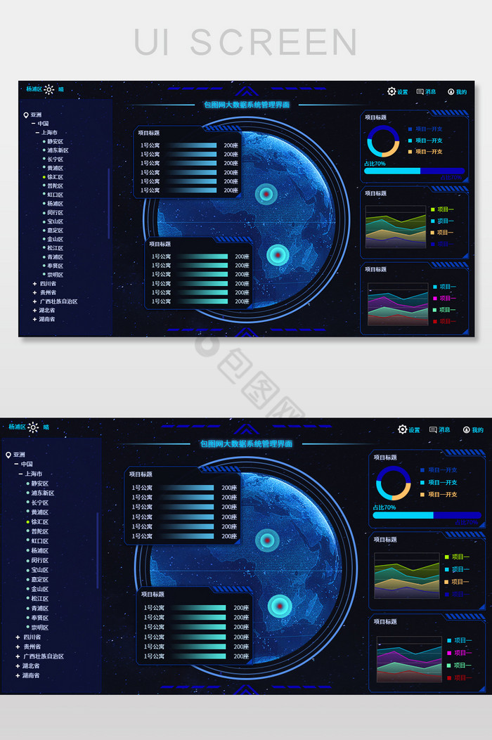 地球可视化数据大屏图片