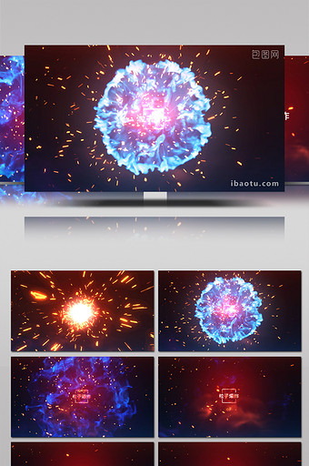 震撼粒子爆炸logo揭示开场特效AE模板图片