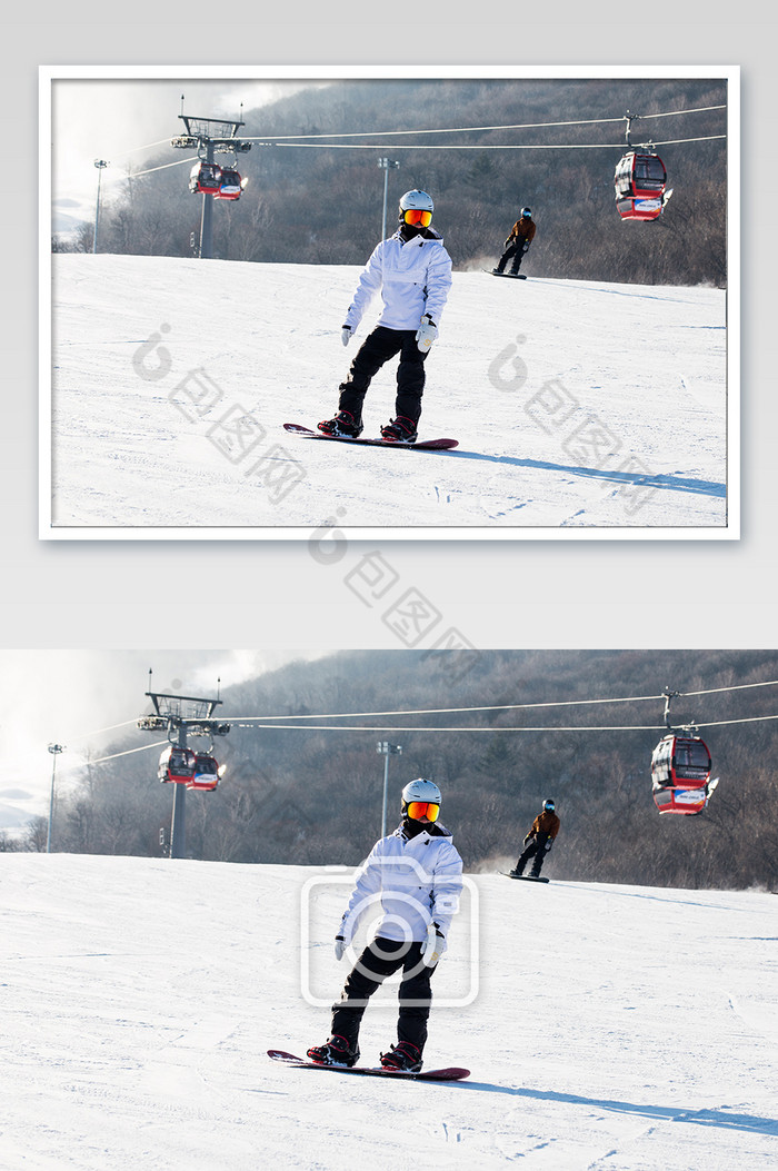 健身娱乐自由式滑雪图片