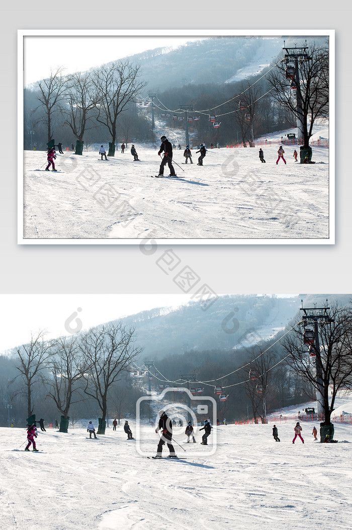 一群人在滑雪场滑雪