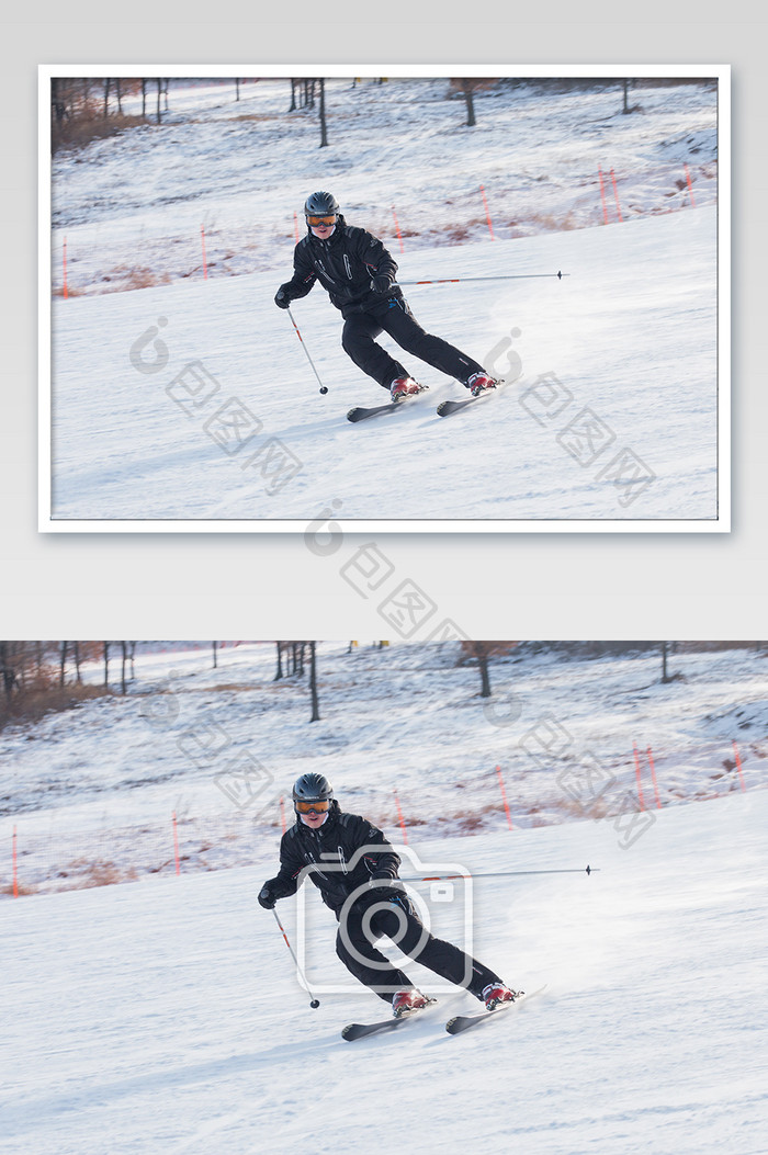滑雪动态人物动作拍摄