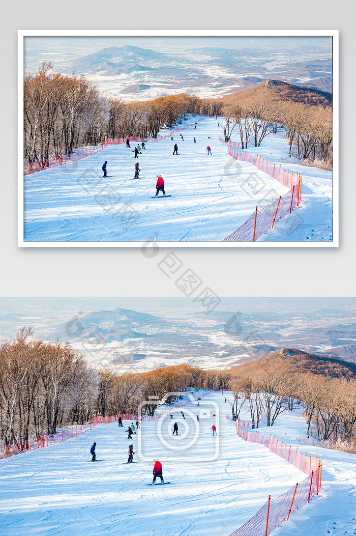 北方冬季室外露天滑雪场