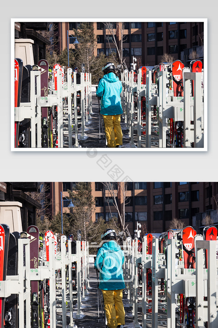 滑雪运动放置雪具