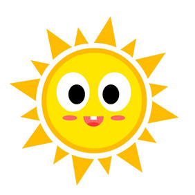 可爱扁平卡通太阳好奇表情动图GIF