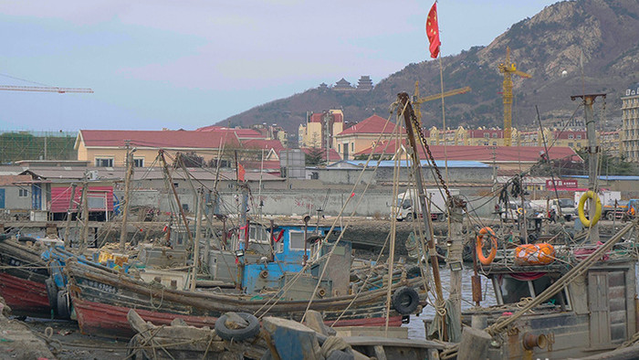 海边城市渔民捕鱼渔业视频素材