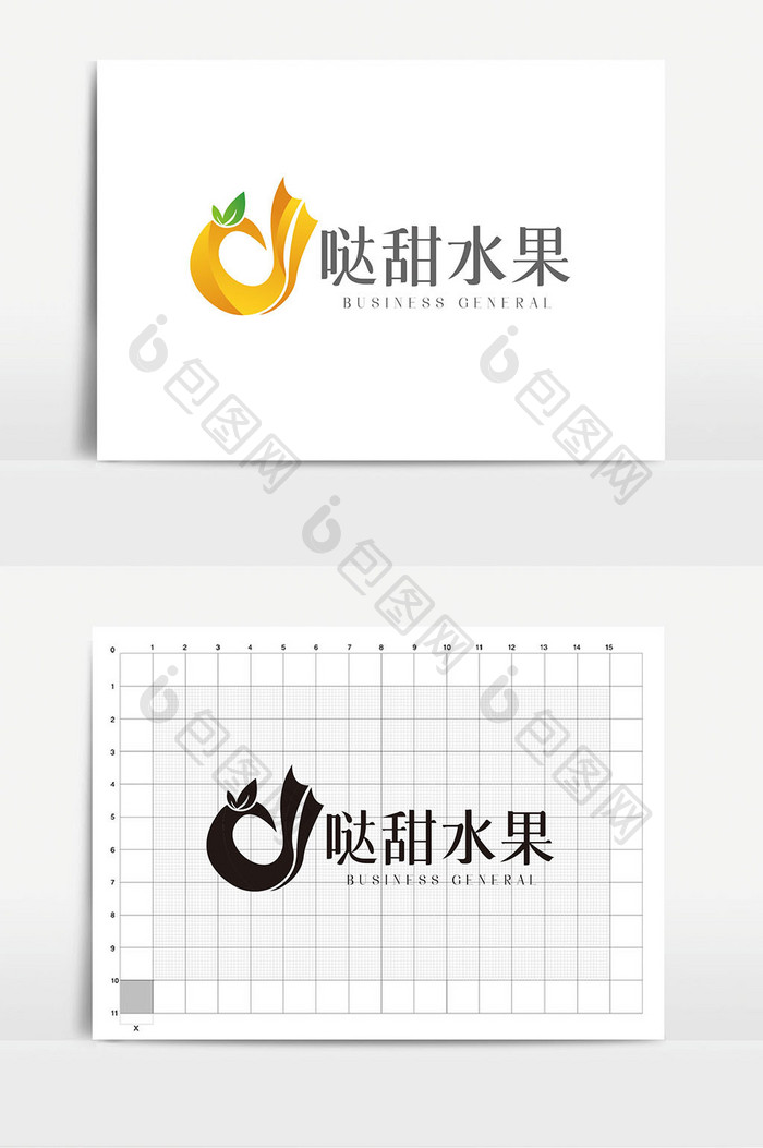 高端简约d字母水果店面logoVI模板