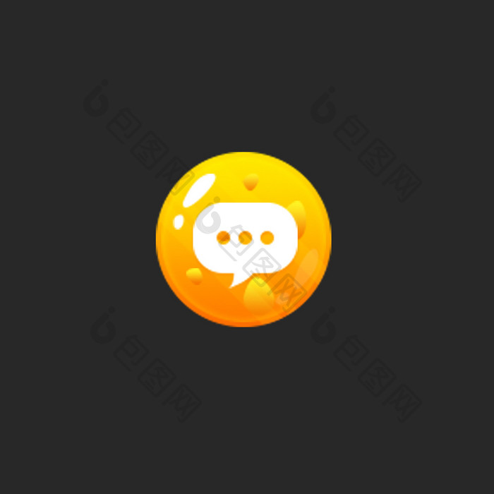 橙色手机消息交互线性缩放抖动动效icon
