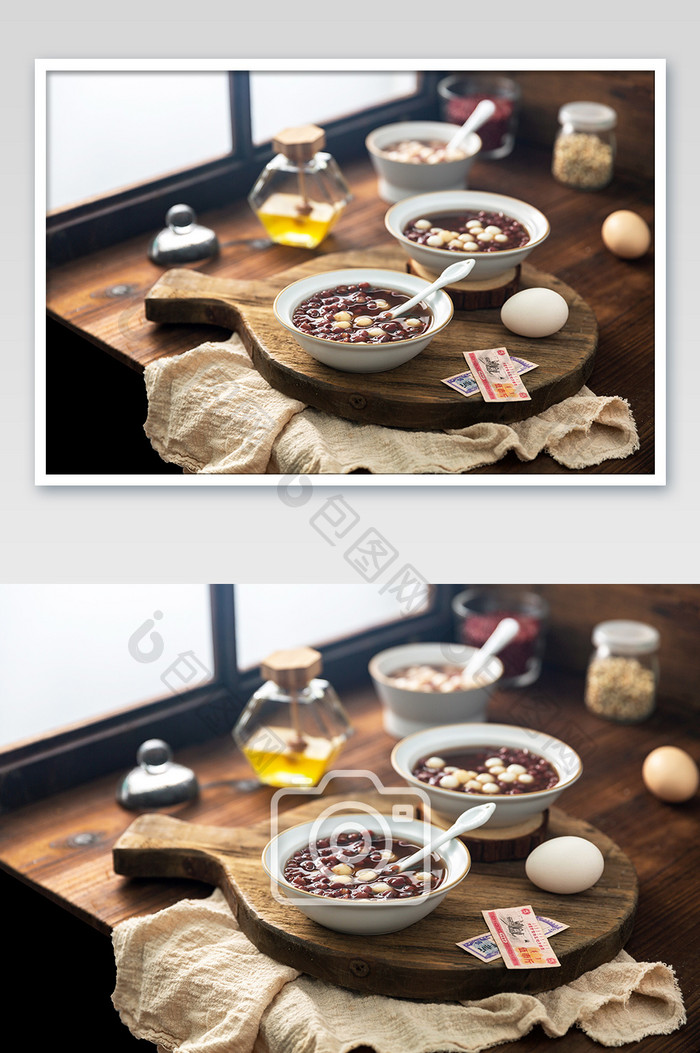 红豆粥素材海报摄影图片