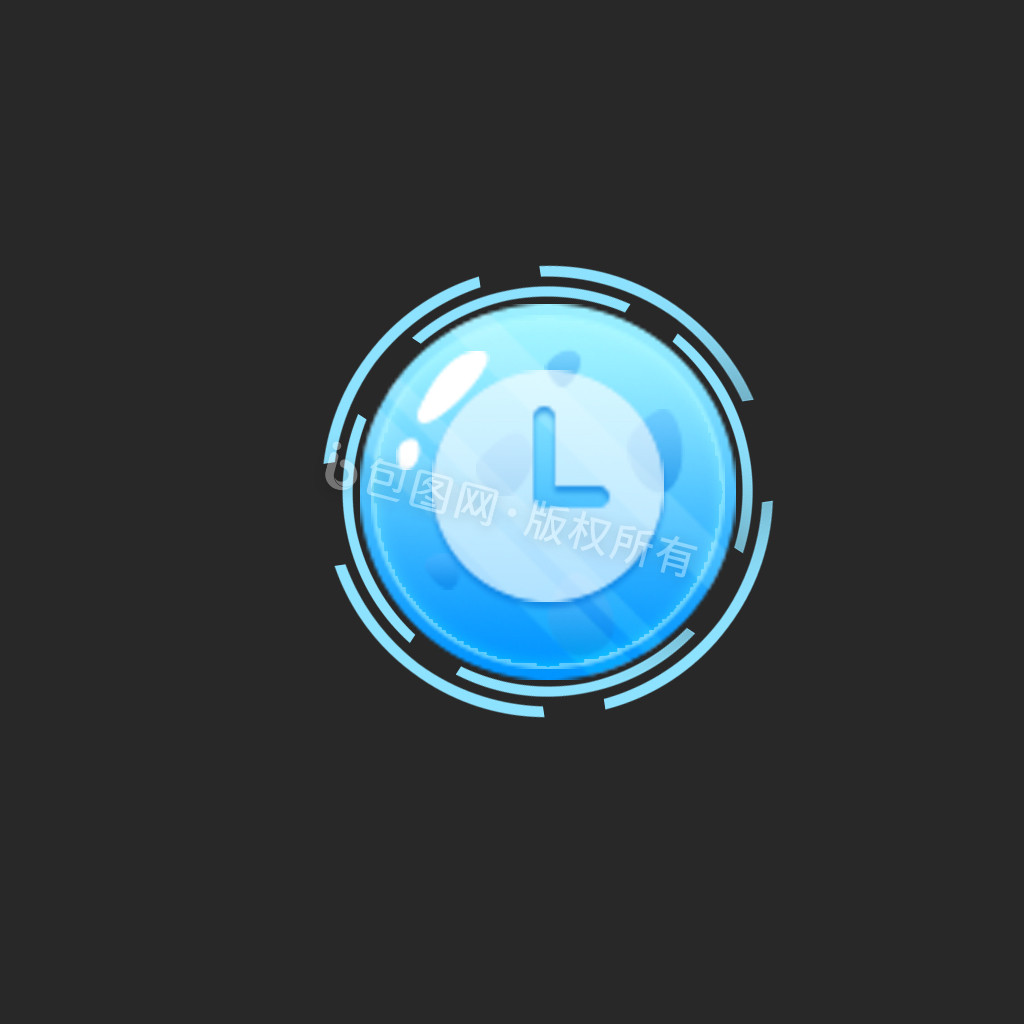 蓝色手机闹钟交互弹性缩放动效icon-包图网