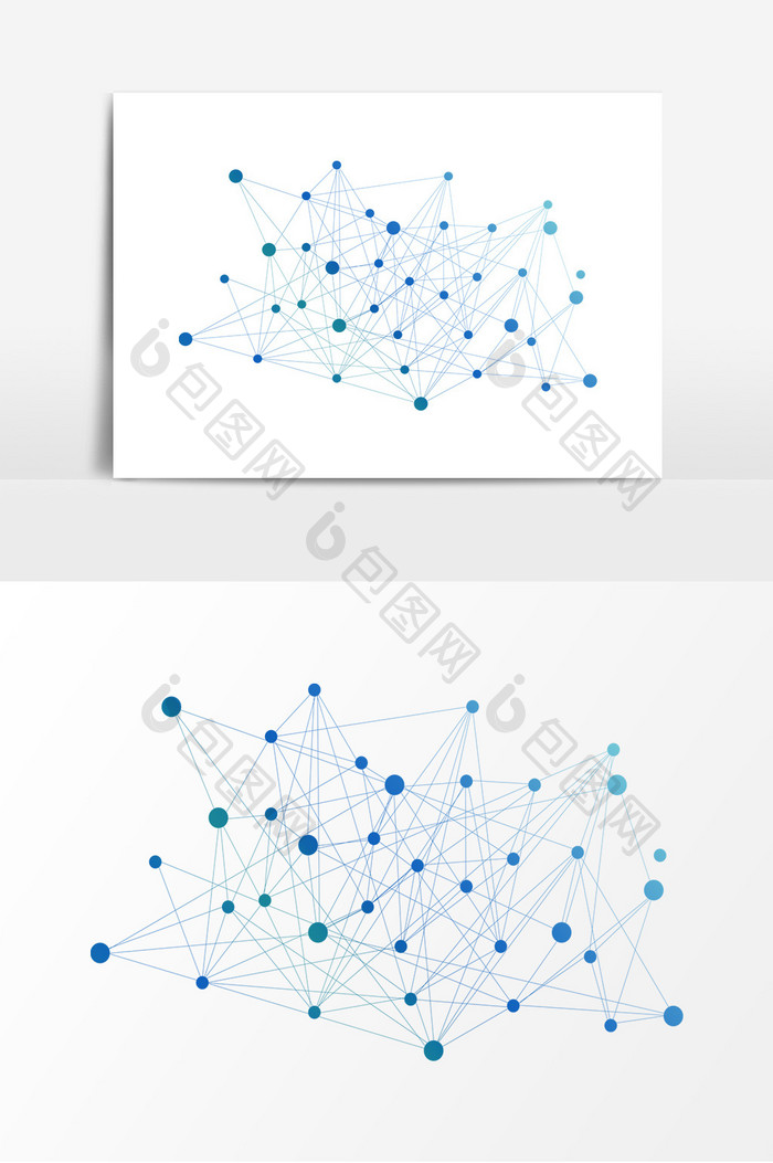蓝色科技点线元素