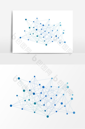 蓝色科技点线元素图片