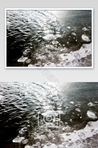 冬季河流上浮冰冬季冰块冰雪图片