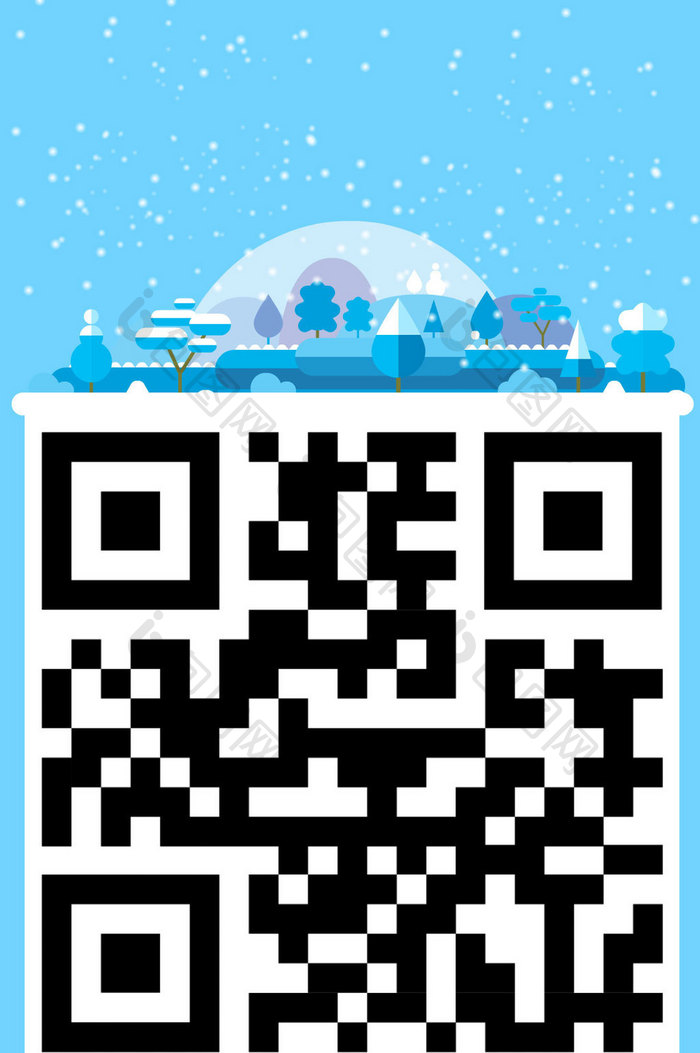 冬天雪景风景二维码关注动图GIF