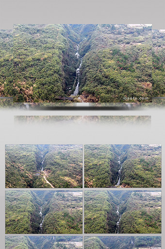 航拍山中天然峡谷图片