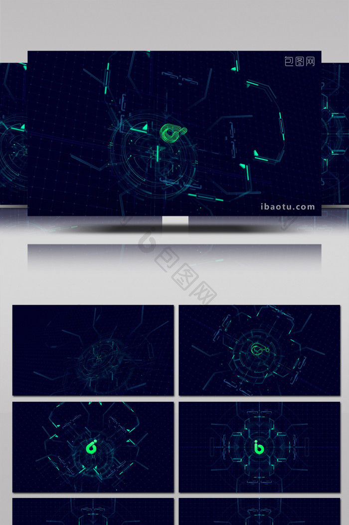 3款未来派高科技全息标志展示动画AE模板
