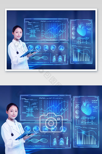 健康医疗治疗观测实验室全息投影图片