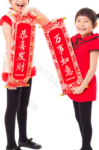 传统中国风手持对联毛笔书法培训展海报样机图片