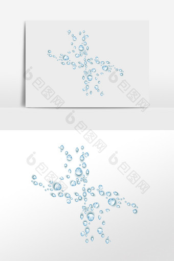 蓝色透明水滴水珠泡泡图片