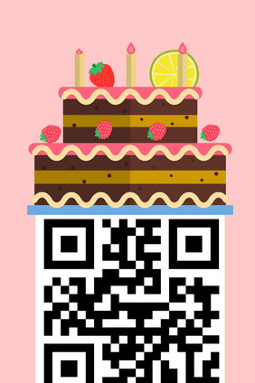 生日蛋糕二维码动图GIF
