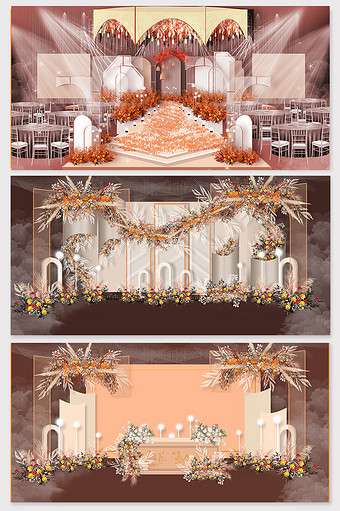 简约半透明材质粉色婚礼效果图图片