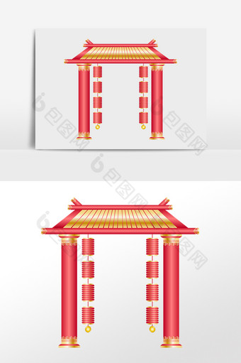 新年春节门楼装饰图片