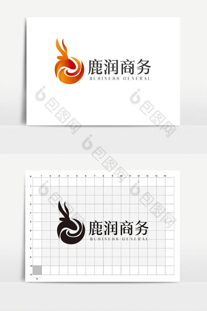 鹿图形logoVI标志图片图片