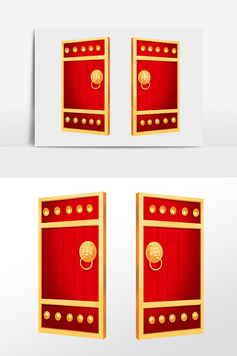 喜庆开门红红大门