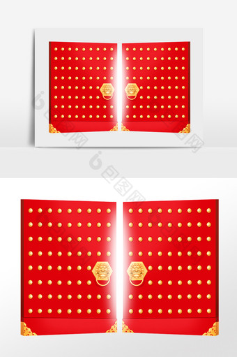 喜庆大门开门红大门图片