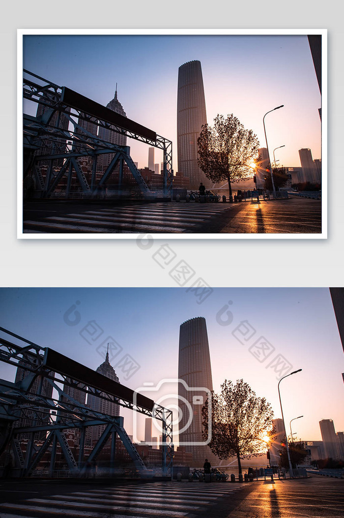唯美清新城市建筑的天津摄影图图片图片