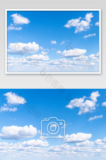 美丽的蓝天白云纯净的万里天空图片