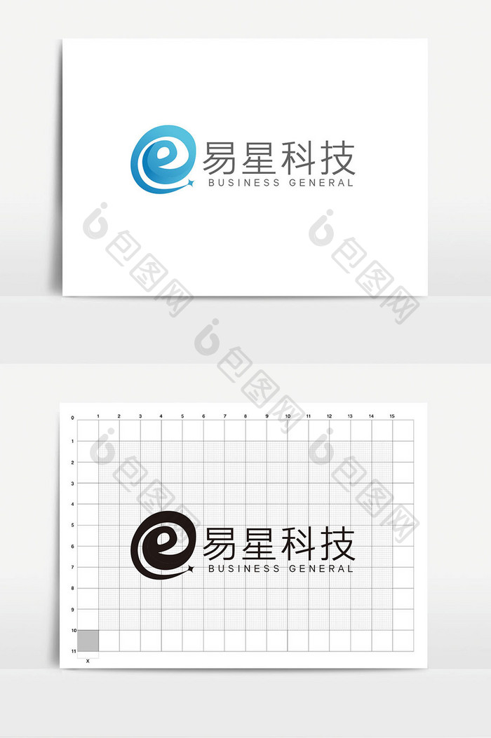 高端大气e字母商务科技logoVI标志