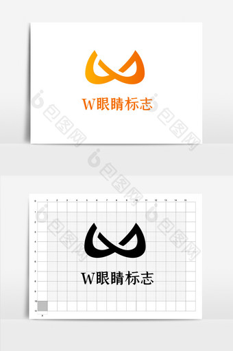 字母W眼睛LOGO图片