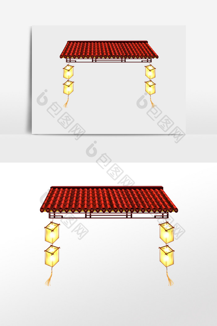 中式门楼房檐建筑