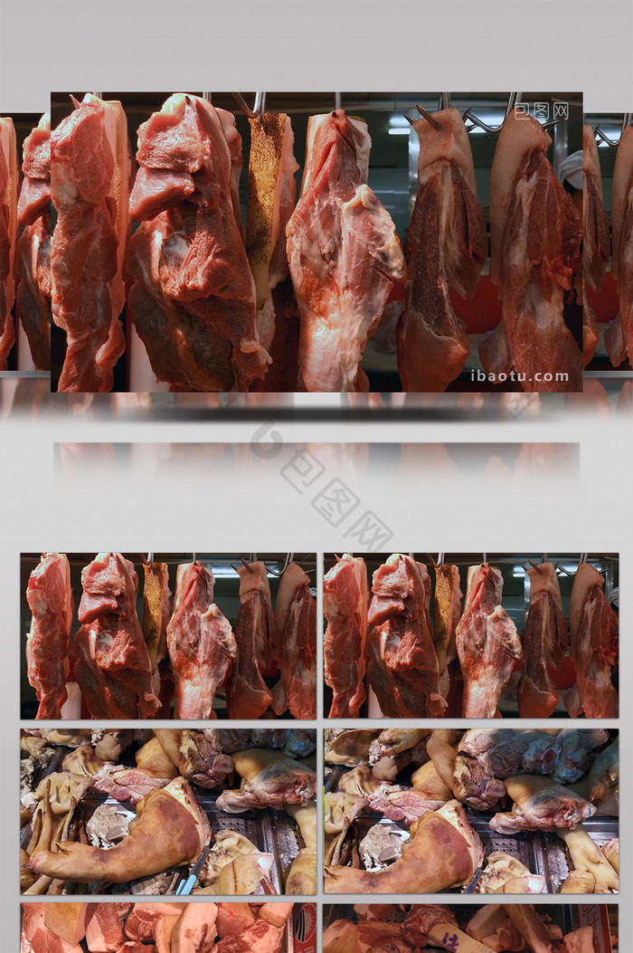1080P实拍新鲜猪肉