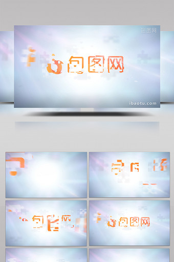 清新拼图碎片汇聚LOGO片头AE模板图片
