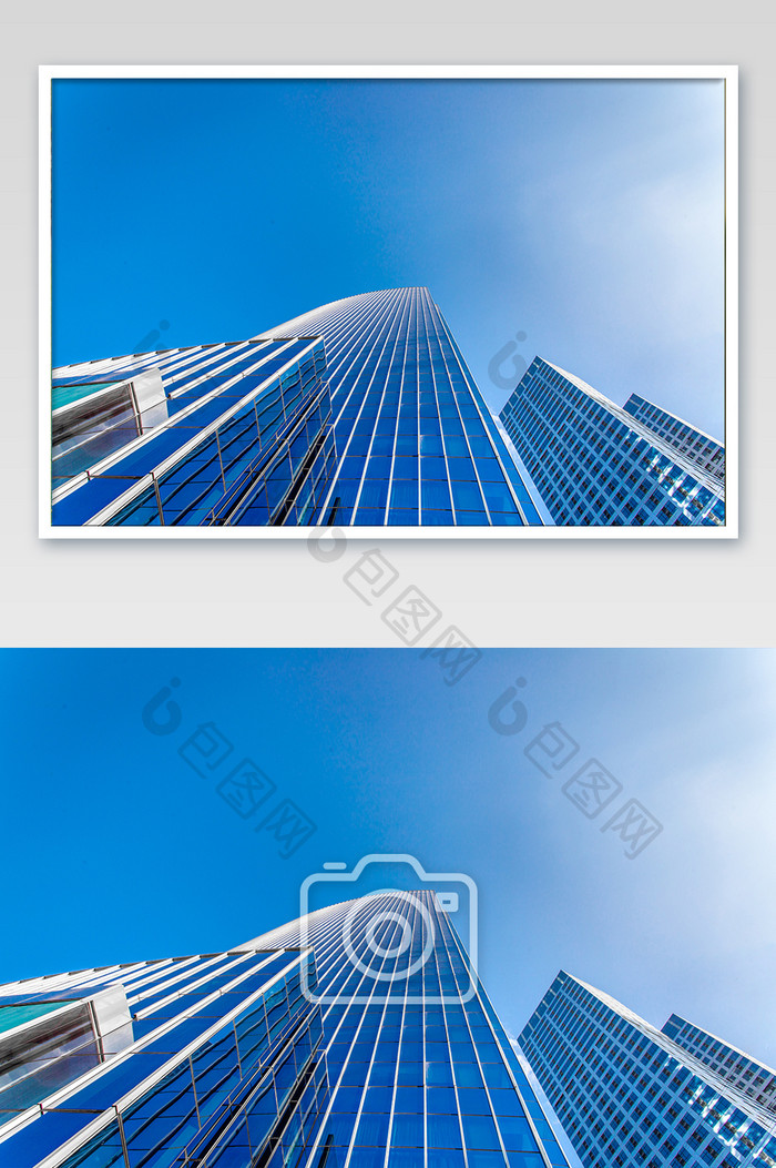 蓝色的大气城市建筑高楼摄影图