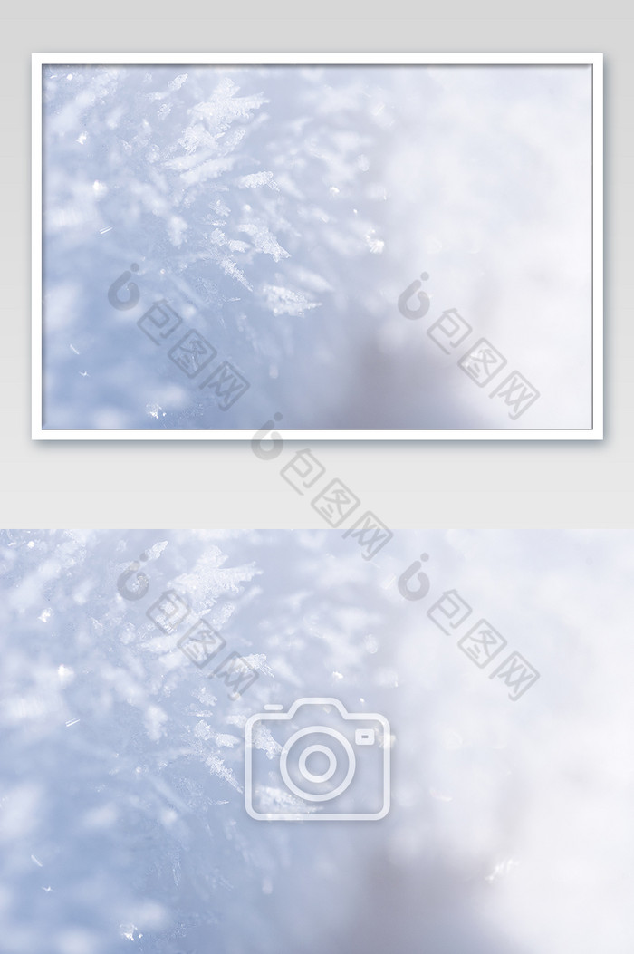 雪地上的雪花特写白色冰晶图片图片