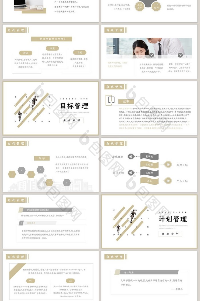 创意极简大气企业自我管理培训PPT模板