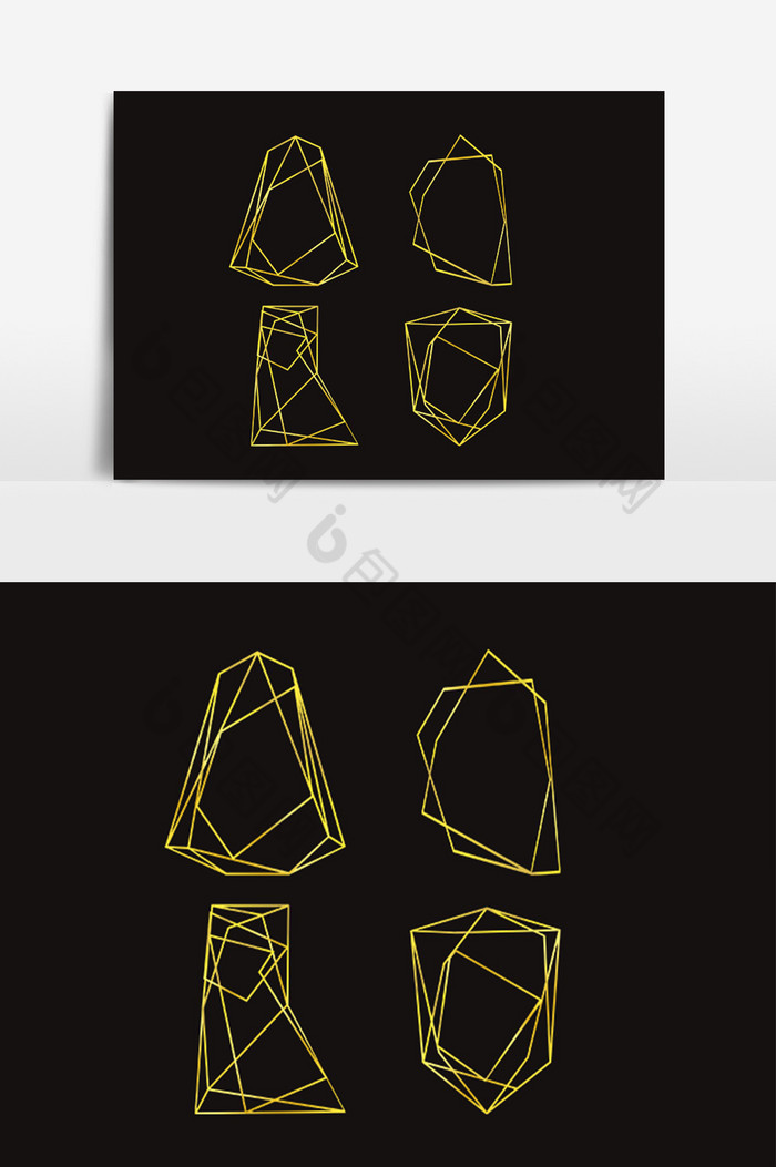 金色几何金色线条图片图片