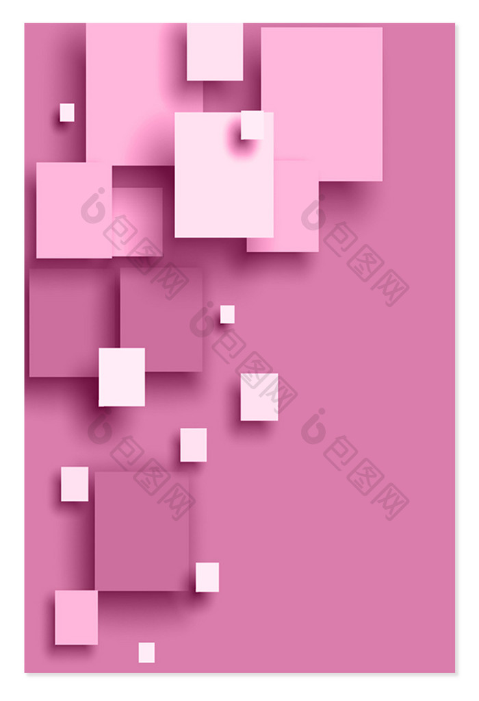 立体几何粉色背景墙
