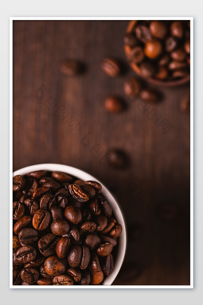 平面构图咖啡豆咖啡杯图片图片