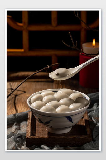 传统中式美食汤圆元宵食品摄影图图片