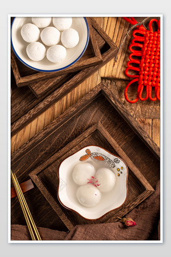 手工汤圆传统元宵食品摄影图图片