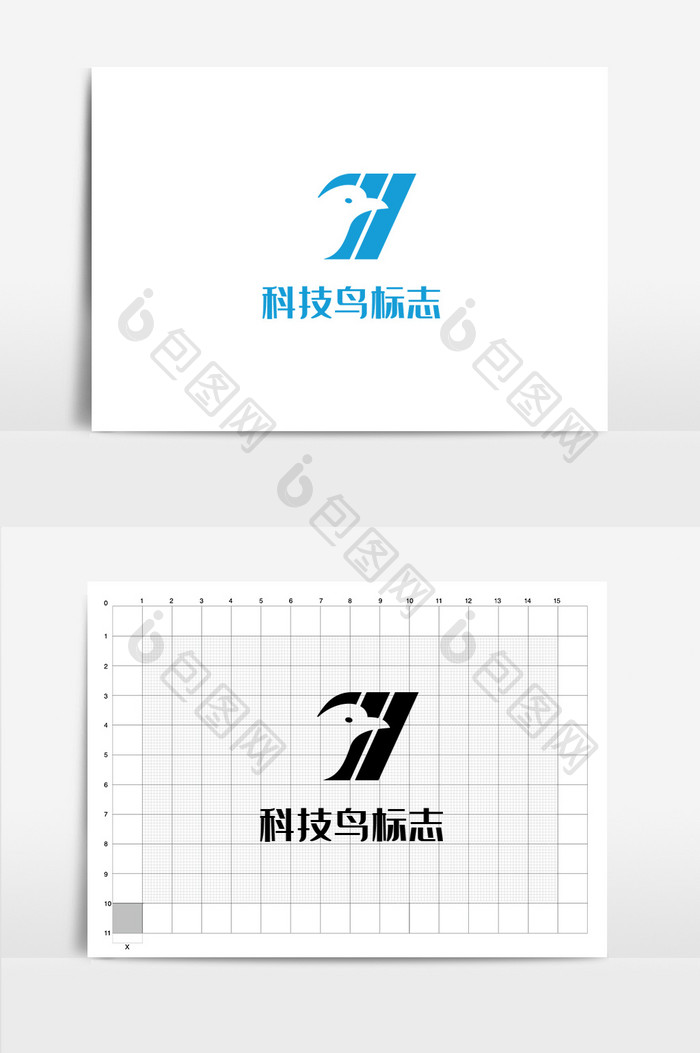 科技正负形鸟LOGO