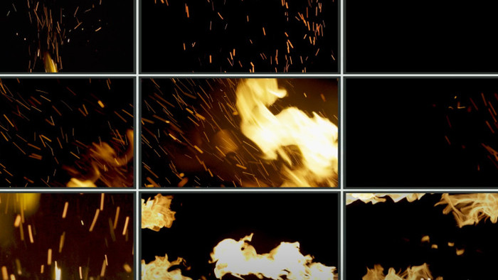 4K火焰爆炸余烬燃烧火花动画遮罩视频素材