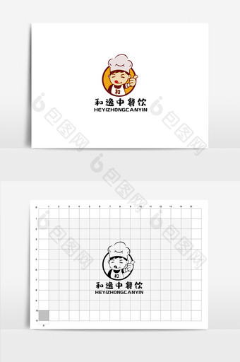 矢量卡通厨师餐饮logo标志图片