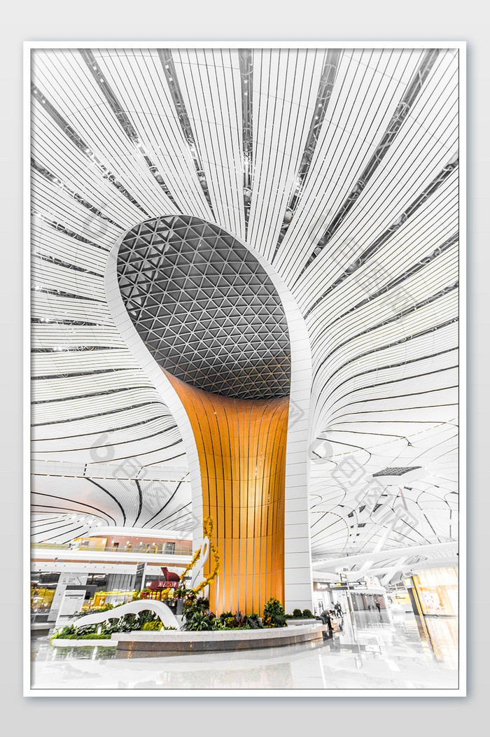 北京大兴的国际机场建筑网红大气摄影图片
