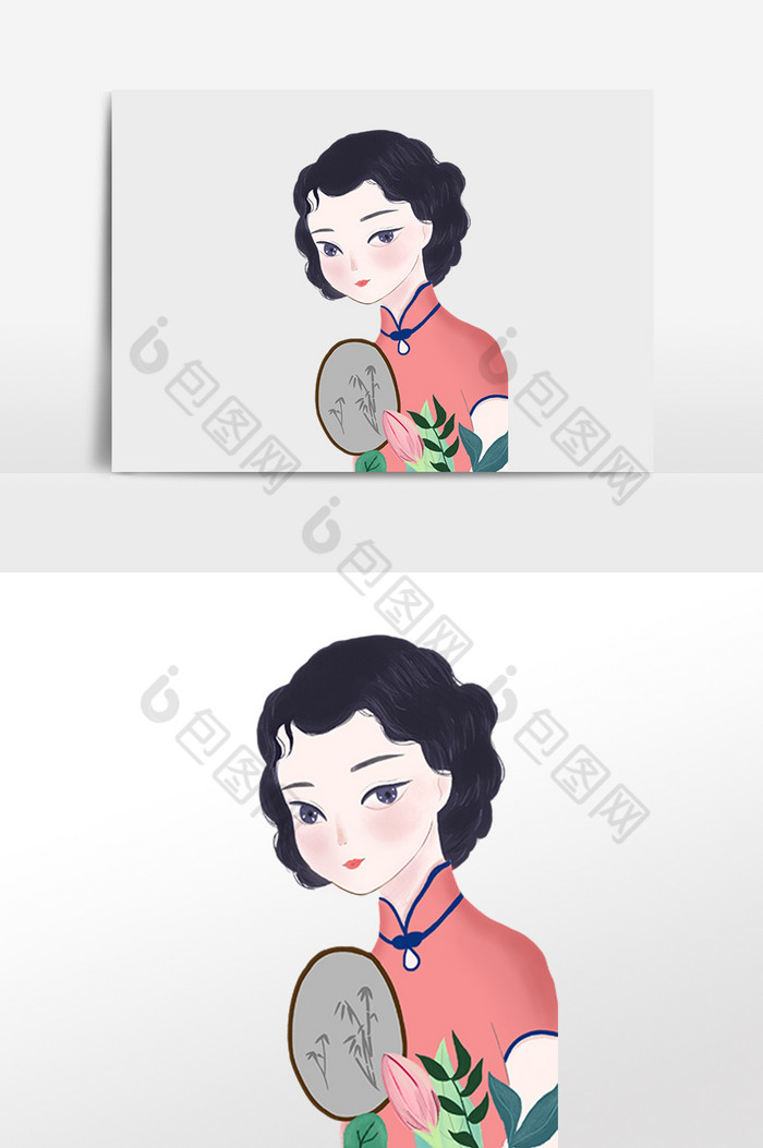 女生节古装人物插画图片图片